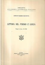 Lettura del Fermo e Lucia, Tomo I, Capp. IV-VIII