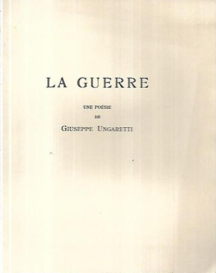La guerre - Giuseppe Ungaretti - copertina
