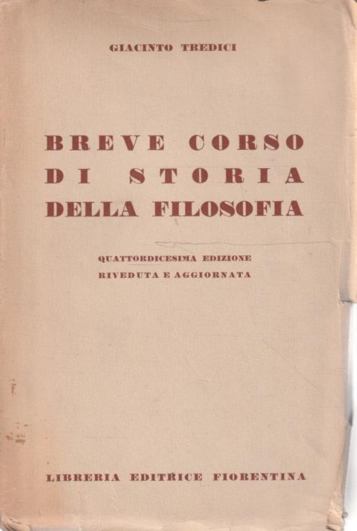 Breve corso di storia della filosofia - copertina