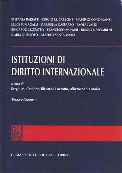 Istituzioni di diritto internazionale - copertina