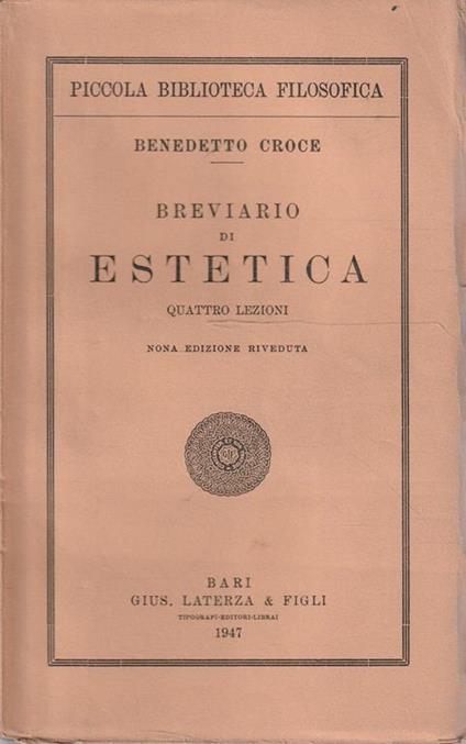 Breviario di estetica: quattro lezioni di Benedetto Croce - Benedetto Croce - copertina