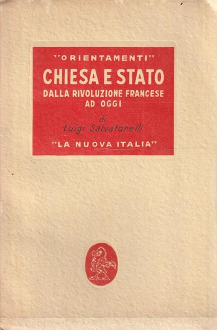 Chiesa e stato dalla rivoluzione francese ad oggi - L. Salvatorelli - copertina