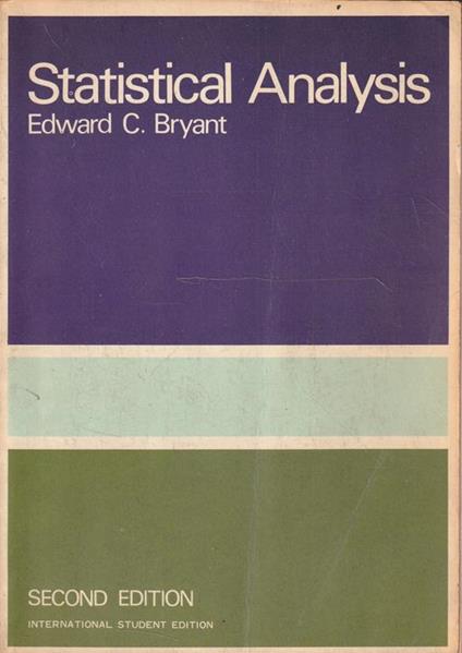 Statistical Analysis by Edward C. Bryant - copertina
