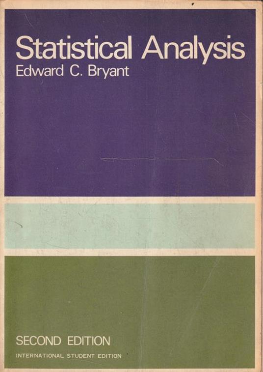 Statistical Analysis by Edward C. Bryant - copertina