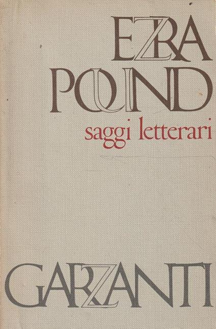 Saggi letterari - Ezra Pound - copertina