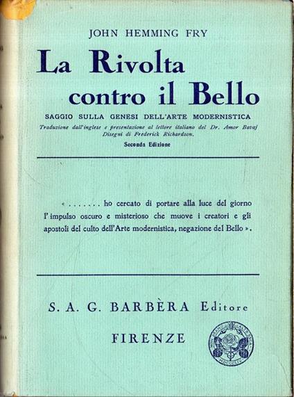 La Rivolta contro il Bello. Saggio sulla genensi dell'arte modernistica - copertina