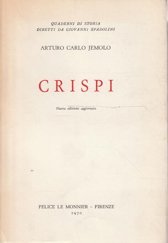 Crispi - Arturo Carlo Jemolo - copertina
