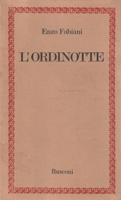 L' ordinotte - Enzo Fabiani - copertina