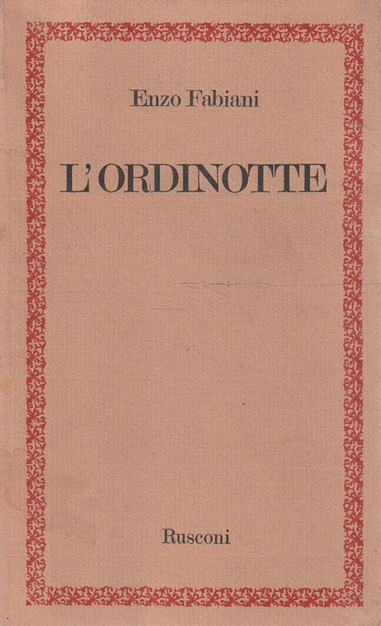 L' ordinotte - Enzo Fabiani - copertina
