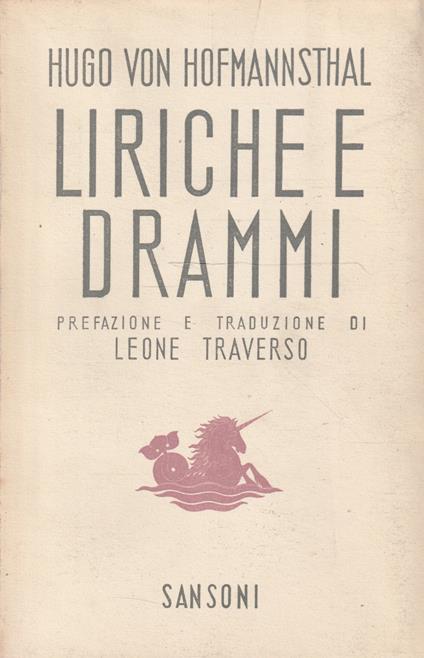 Liriche e drammi - Hugo von Hofmannsthal - copertina