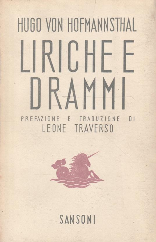 Liriche e drammi - Hugo von Hofmannsthal - copertina