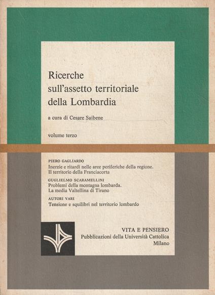 Ricerche sull'assetto territoriale della Lombardia. Vol. III - copertina