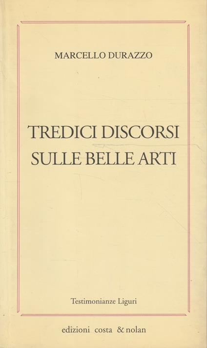 Tredici discorsi sulle belle arti - copertina