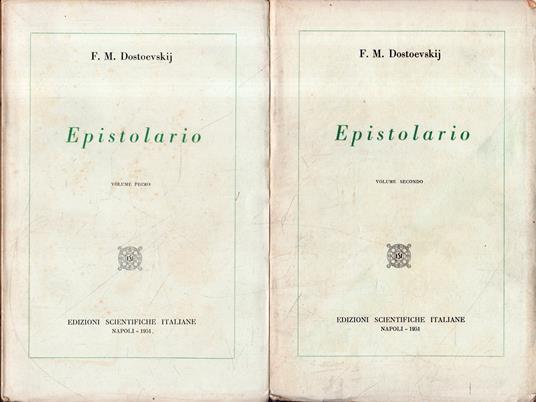 Epistolario 2 Volumi - Dostoevskij. Grafiche Italiane. 1951 - Fëdor Dostoevskij - copertina