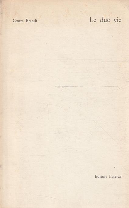Le due vie - Cesare Brandi - copertina