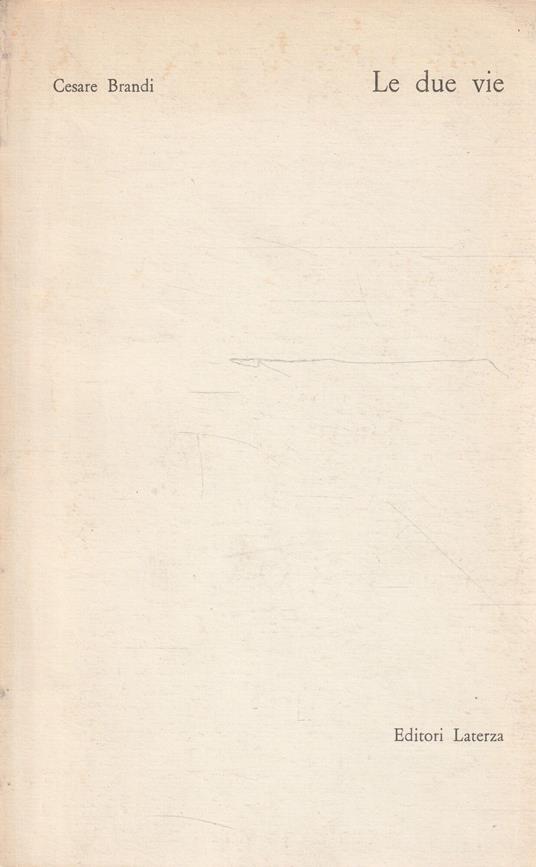 Le due vie - Cesare Brandi - copertina