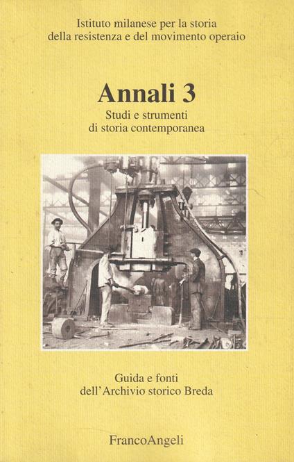 Annali 3. Guida e fonti dell'Archivio storico Breda - copertina