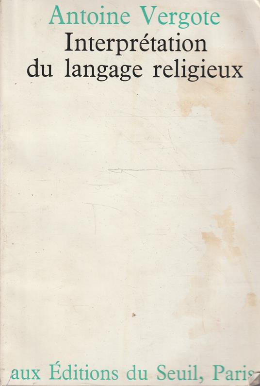 Interprétation du langage religieux - copertina