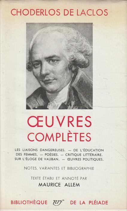 Oeuvres complètes - Pierre Choderlos de Laclos - copertina