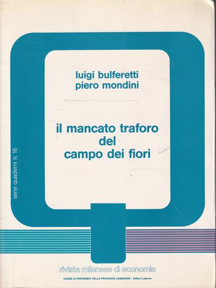 Il mancato traforo del Campo dei Fiori - copertina