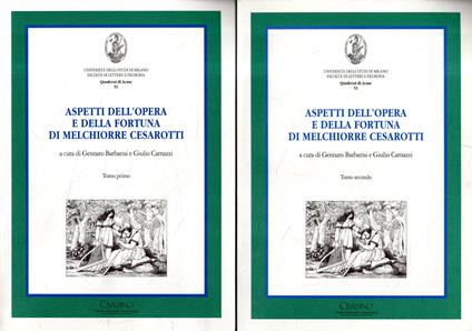 Aspetti dell'opera e della fortuna di Melchiorre Cesarotti (2 tomi) - copertina