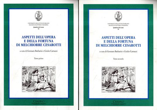 Aspetti dell'opera e della fortuna di Melchiorre Cesarotti (2 tomi) - copertina
