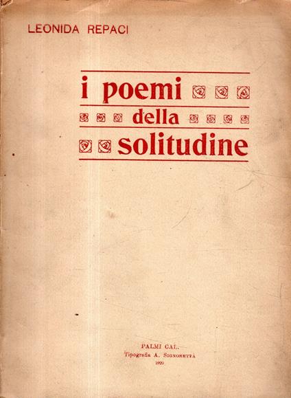 I poemi della solitudine - Leonida Rèpaci - copertina