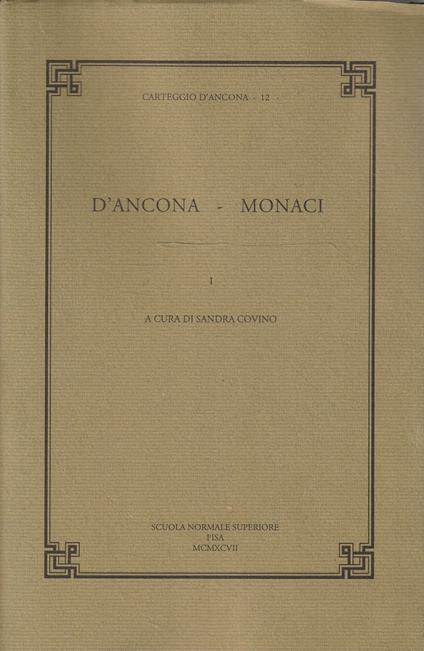 D'Ancona-Monaci Volume 1 - copertina