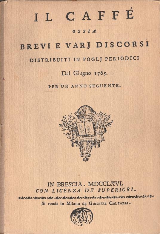 Il Caffè. Volume 3 Collana di periodici italiani e stranieri - Romagnoli - copertina