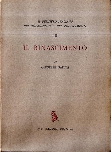 Il Rinascimento - Giuseppe Saitta - copertina