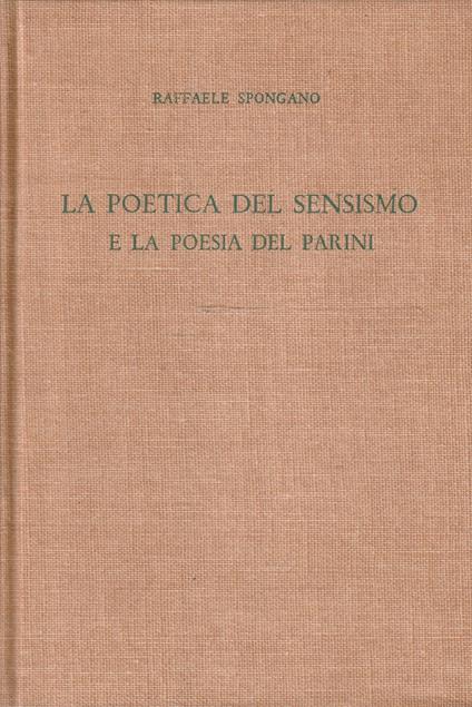La poetica del Sensismo e la poesia del Parini - copertina