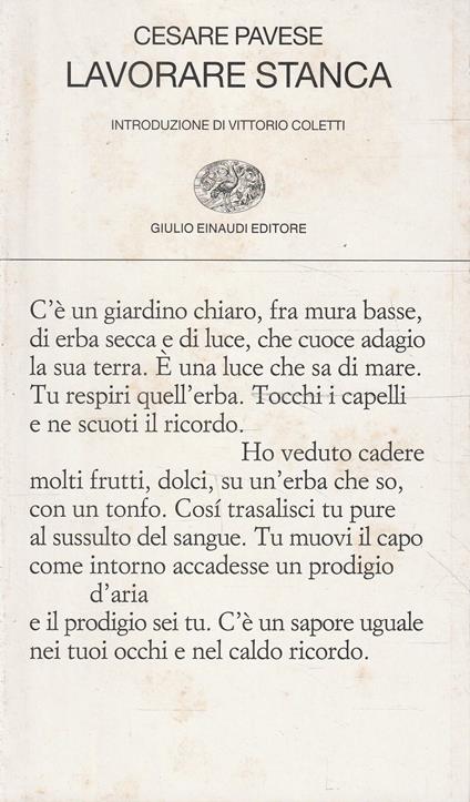 Lavorare stanca - copertina