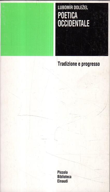 Poetica occidentale. Tradizione e progresso - Lubomir Dolezel - copertina