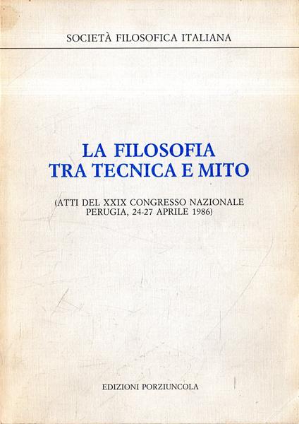 La Filosofia tra tecnica e mito - copertina