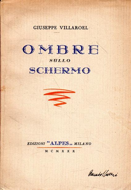 Ombre sullo Schermo - Giuseppe Villaroel - copertina