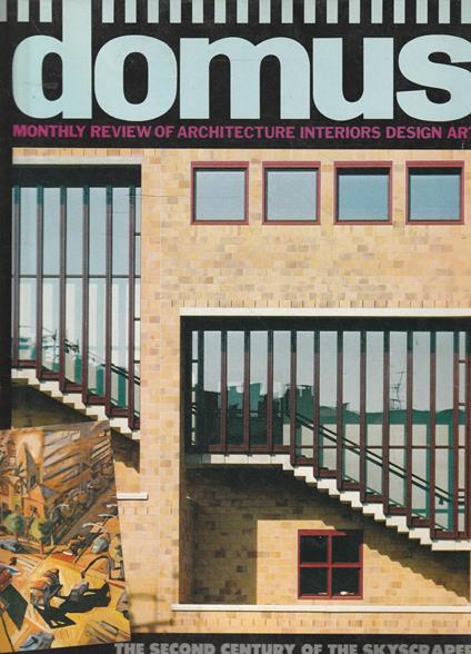 Domus n° 669, 1986. The second century of the skyscraper-Heinrich Hubsch Schule a Karlsruhe-Report from Barcelona: design interiors fashion-Arte: le opere nella dimora - copertina