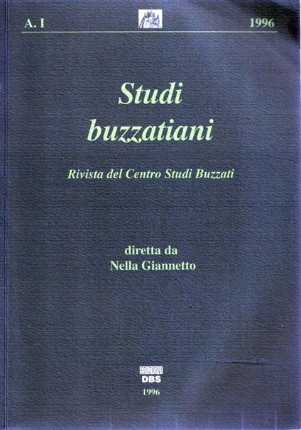 Studi buzzatiani. Rivista del Centro Studi Buzzati. A. I - 1996 - copertina