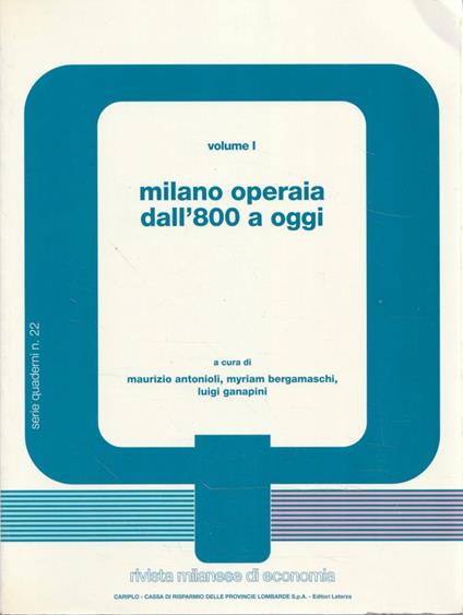 Milano operaia dall' 800 a oggi (2 volumi) - copertina