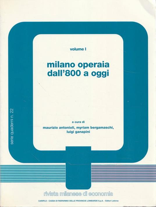 Milano operaia dall' 800 a oggi (2 volumi) - copertina