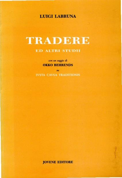 Tradere ed altri studii - copertina