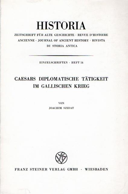 Caesars diplomatische tatigkeit im gallischen krieg - copertina