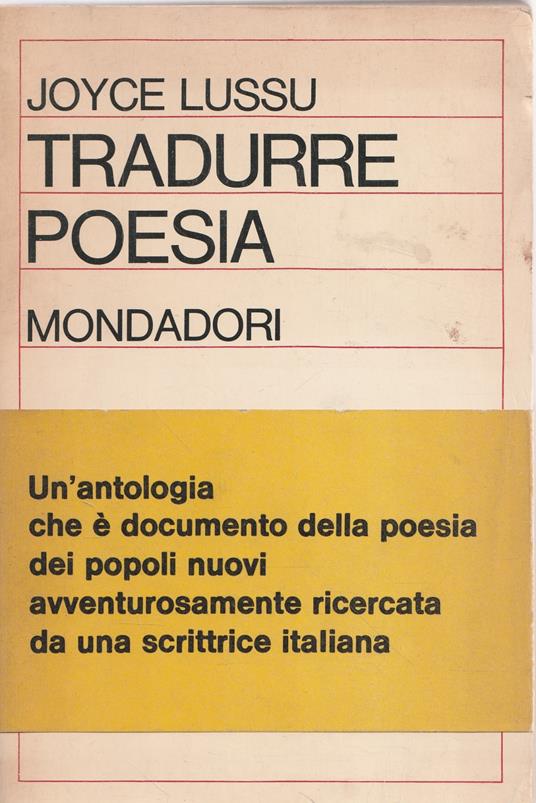 1° Edizione !!! Tradurre poesia - Joyce Lussu - copertina