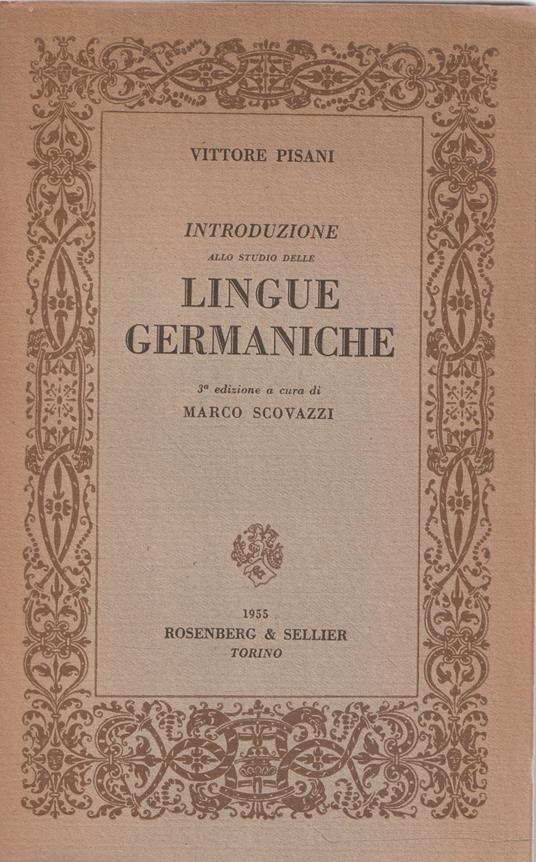 Introduzione allo studio delle lingue germaniche - Vittore Pisani - copertina