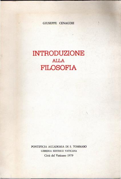 Introduzione alla Filosofia - copertina
