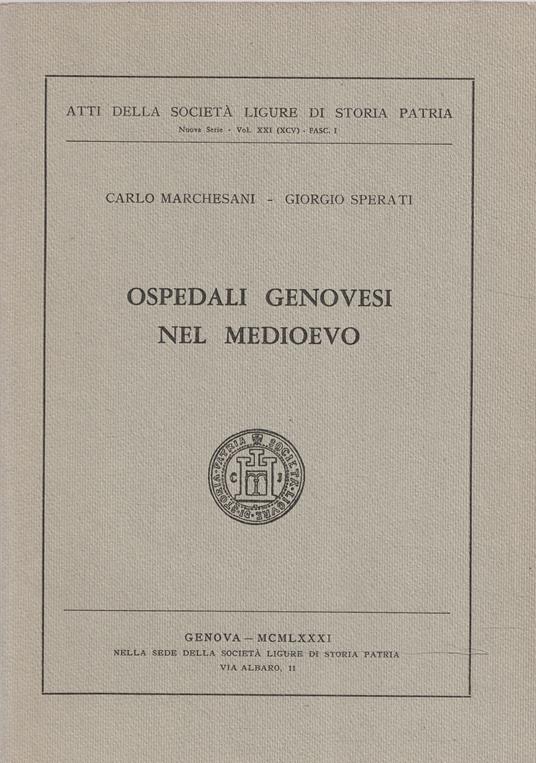 Ospedali genovesi nel Medioevo - copertina