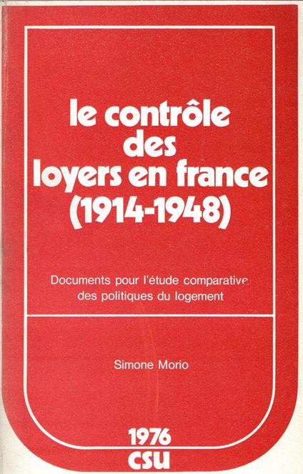 Le controle des loyers en France (1914-1948) - Simone Mori - copertina