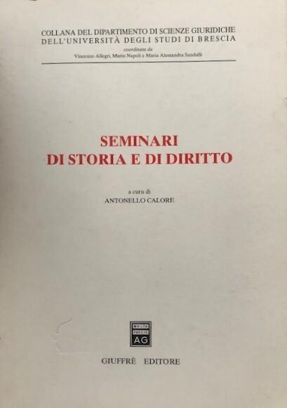 Seminari di storia e di diritto - copertina
