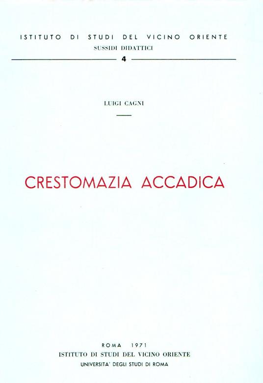 Crestomazia accadica - copertina