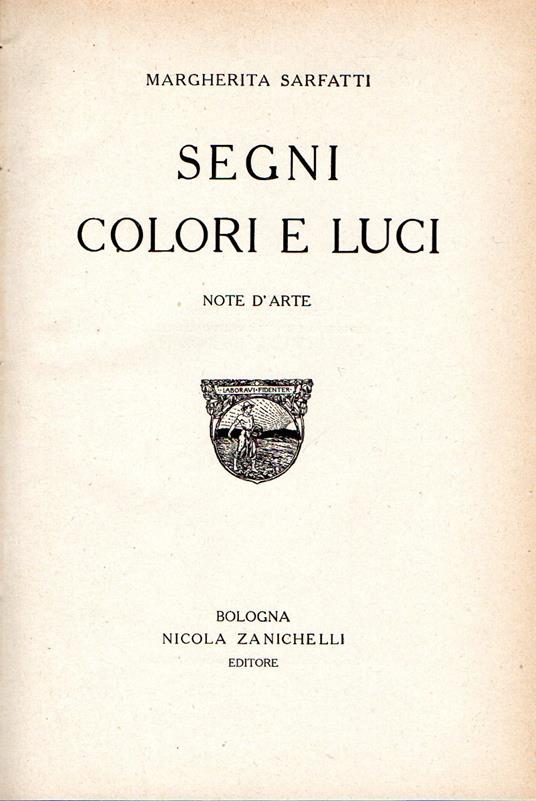 Segni colori e luci : Note d'arte - copertina