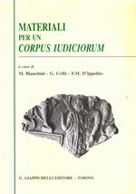 Materiali per un corpus iudiciorum